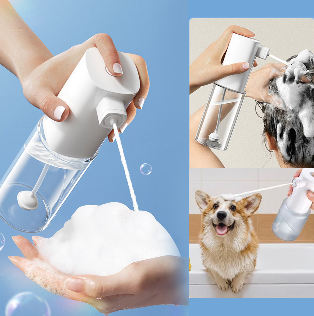 JBextension Automatic Electric Soap Foam Spray Bottle Pets Hair Dog Cat Cleaner Dispenser Bathroom Accessiories Cleaning Shower Hands Wash