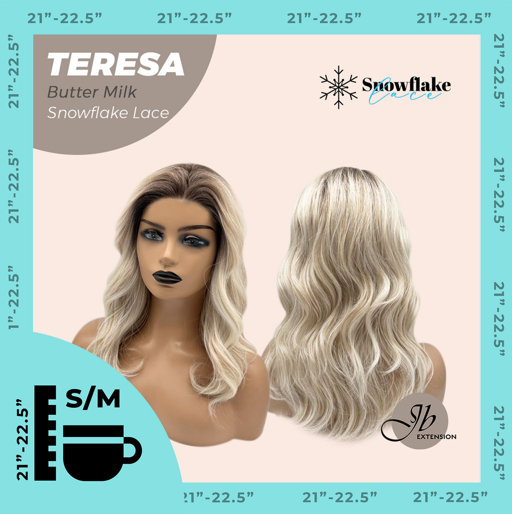 JBEXTENSION 18 Inches Butter Milk Pre-Cut Snowflake Lace Frontlace Glueless Wig TERESA BUTTER MILK【PERMATEASE】【BENDY EAR TABS】