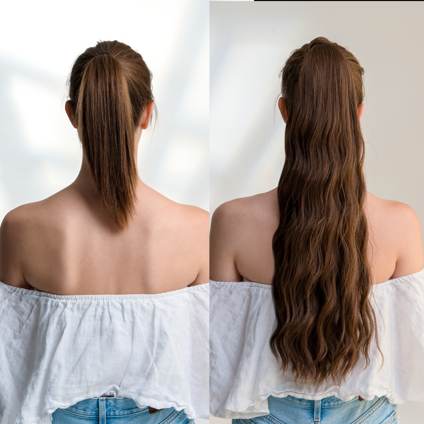 27" Body Wave Ponytail Clip-in Dark colour