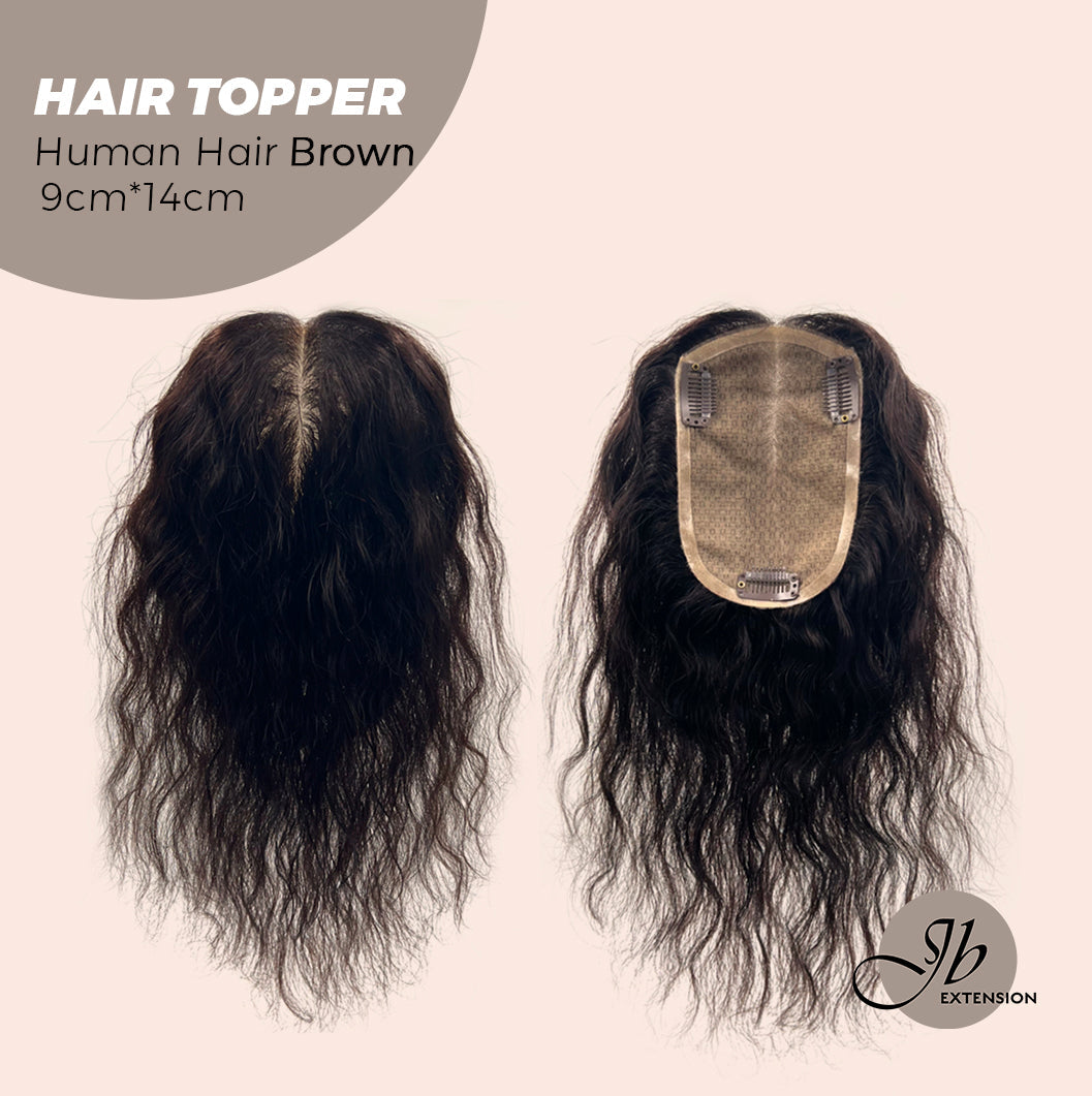 JBEXTENSION 10 Inches Natural Black Brown HUMAN HAIR WAVE TOPPER 9*14