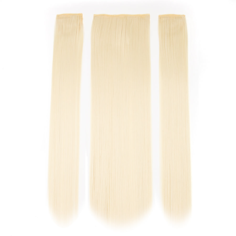 JBEXTENSION 3 PCS Hair Extension Clip Hair Extensions for Women Long Soft straight Clip  Extensions Synthetic Double Weft Hair Full Head 24 Inch