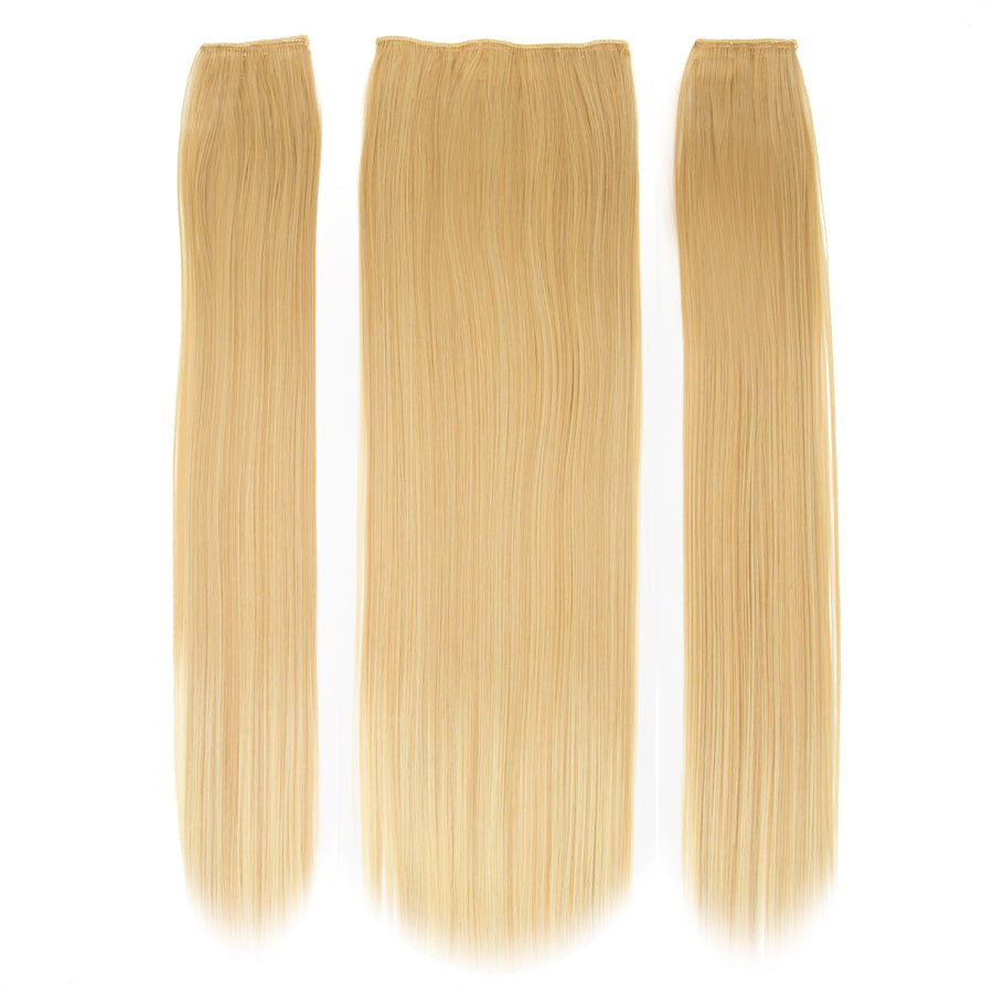 JBEXTENSION 3 PCS Hair Extension Clip Hair Extensions for Women Long Soft straight Clip  Extensions Synthetic Double Weft Hair Full Head 24 Inch
