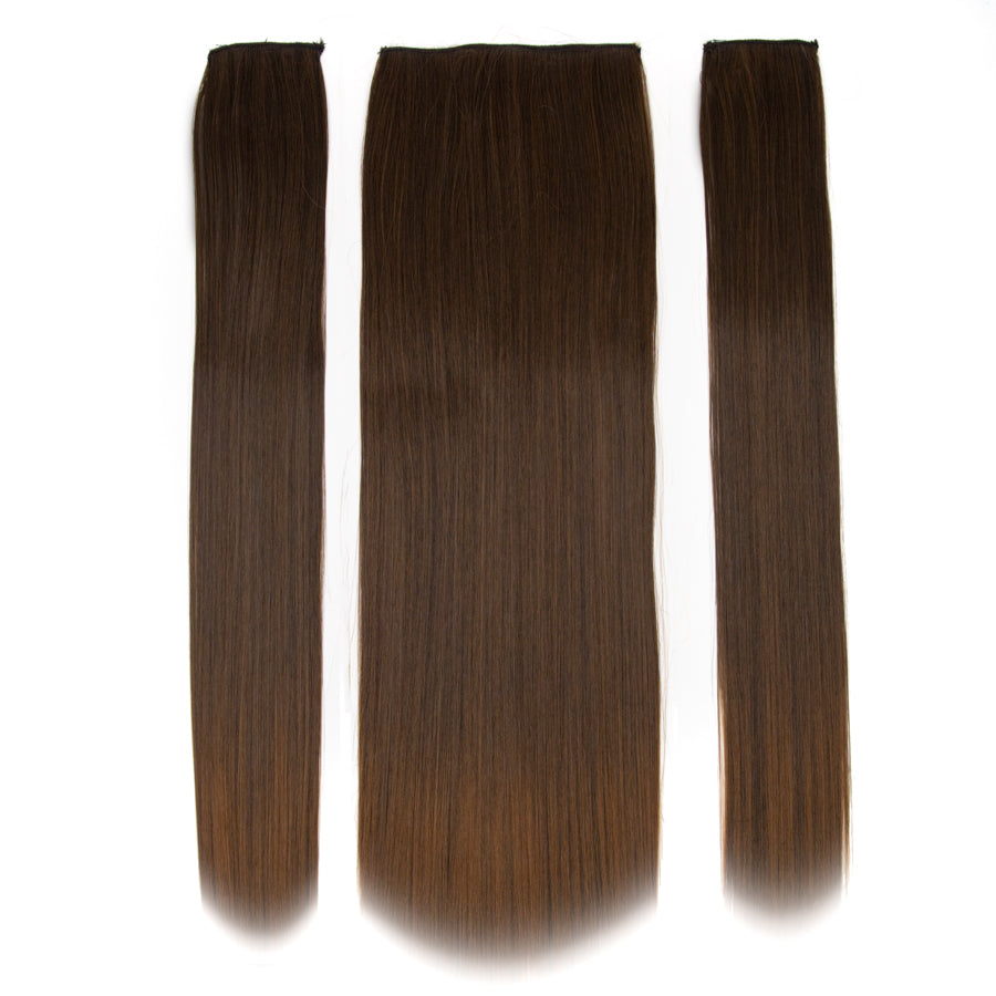 JBEXTENSION 3 PCS Hair Extension Clip Hair Extensions for Women Long Soft straight Clip  Extensions Synthetic Double Weft Hair Full Head 24 Inch