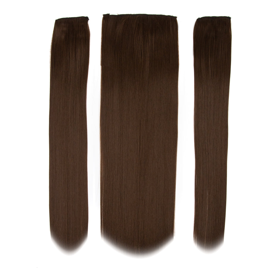 JBEXTENSION 3 PCS Hair Extension Clip Hair Extensions for Women Long Soft straight Clip  Extensions Synthetic Double Weft Hair Full Head 24 Inch