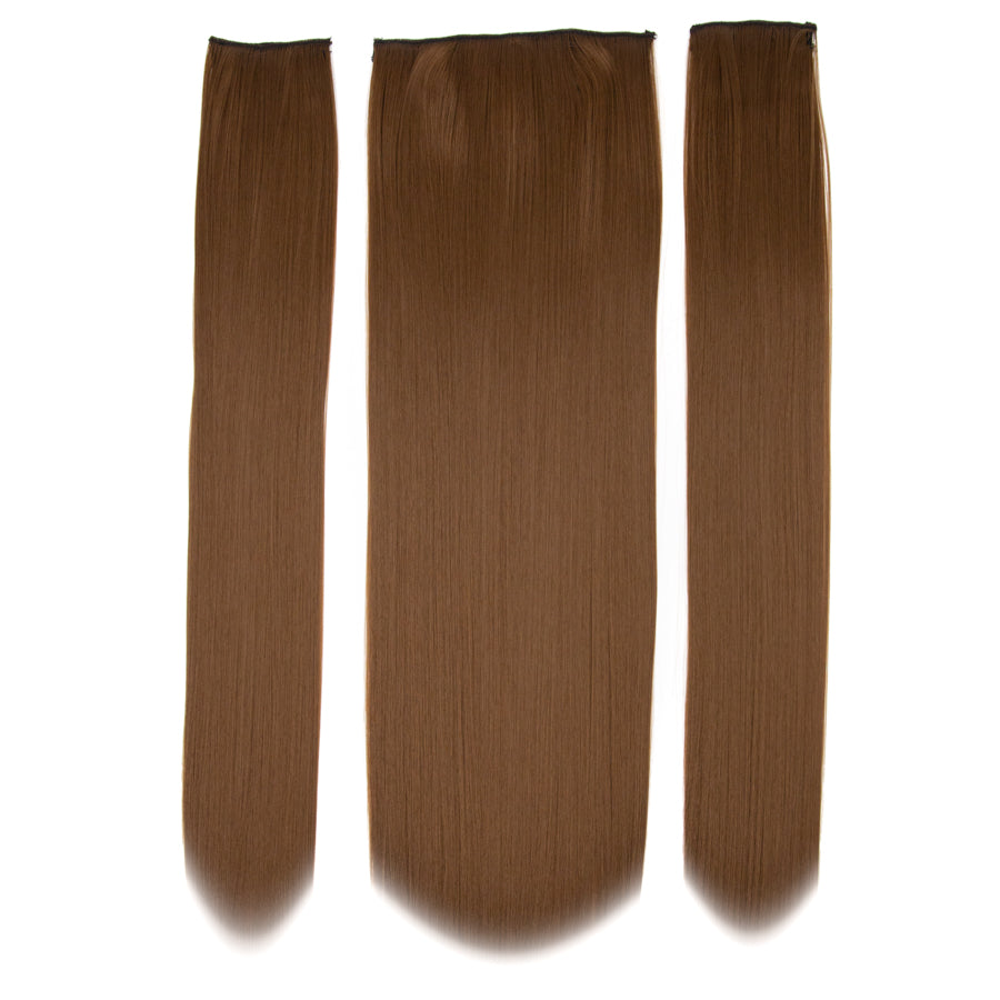 JBEXTENSION 3 PCS Hair Extension Clip Hair Extensions for Women Long Soft straight Clip  Extensions Synthetic Double Weft Hair Full Head 24 Inch