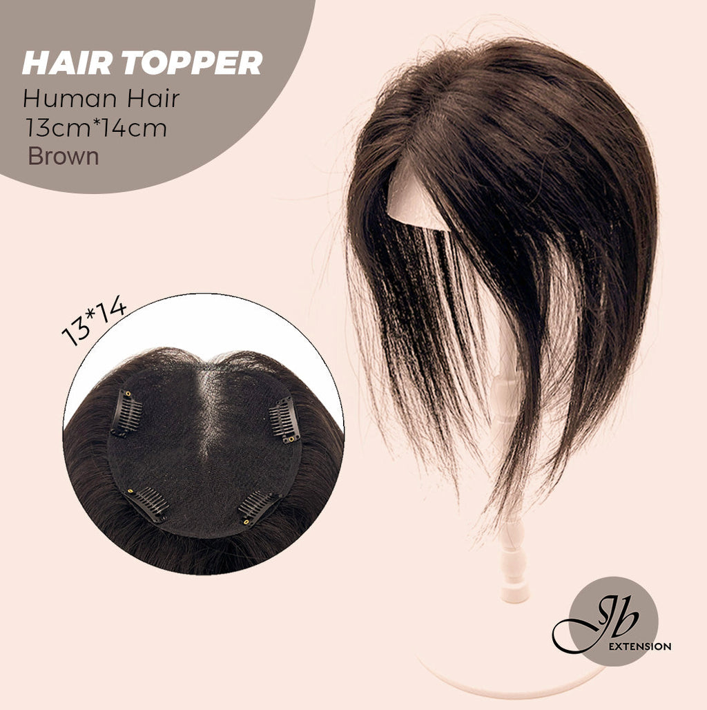 JBEXTENSION 10 Inches Natural Black Brown HUMAN HAIR TOPPER 13*14