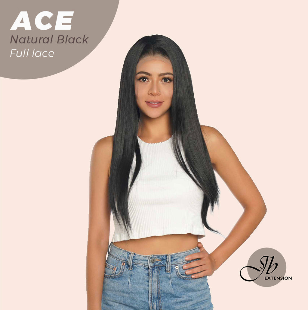 JBEXTENSION 28 Inches Natural Black Long Straight HD Transparent 360 Lace Front Wigs Pre-Plucked Hair Glueless 180% Density Full Lace Hair Glueless Wigs For Thinning Hair ACE NATURAL BLACK