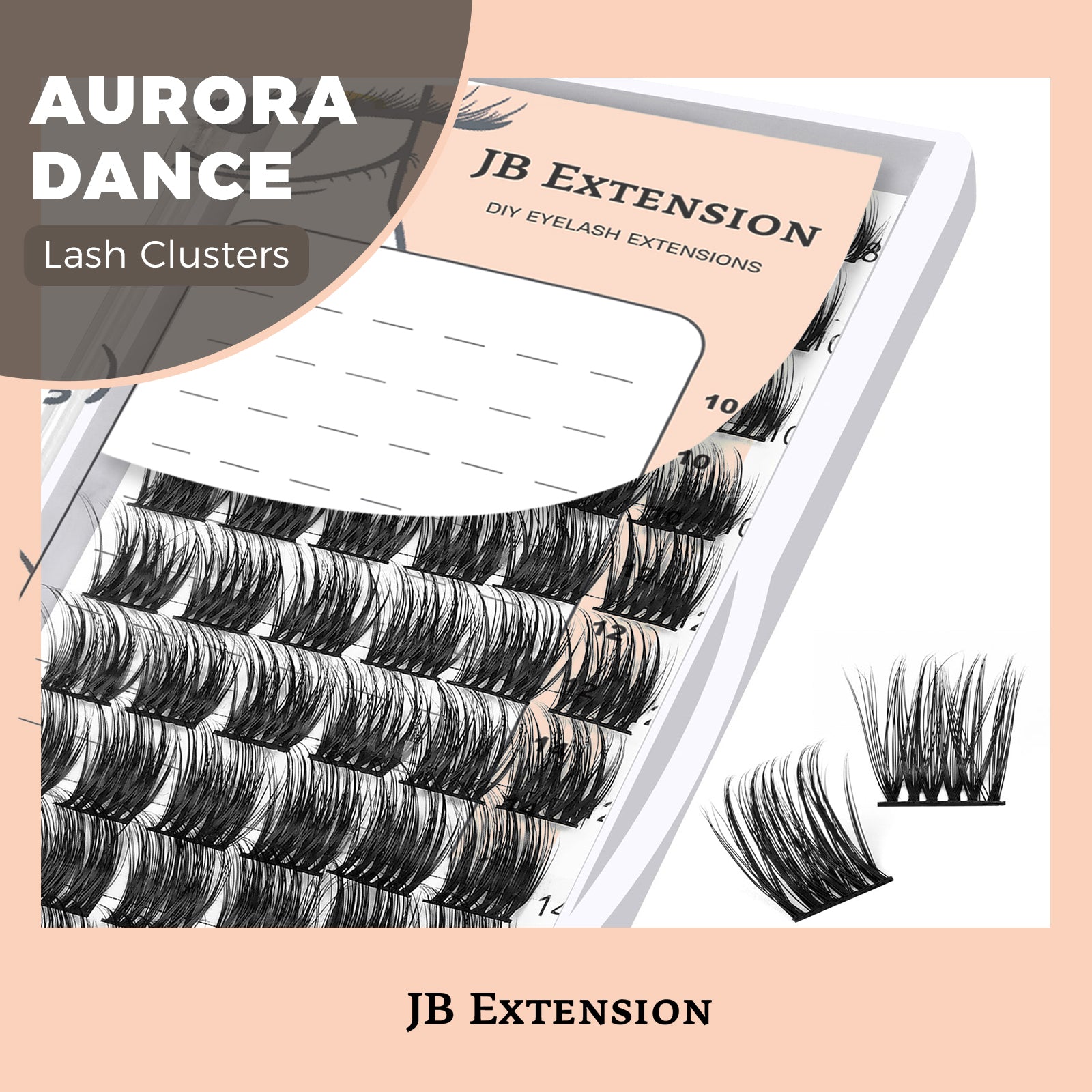 JBextension DIY Cluster Lashes 72 Clusters Lashes NO GLUE Included¡¾Aurora Dance-Lash¡¿