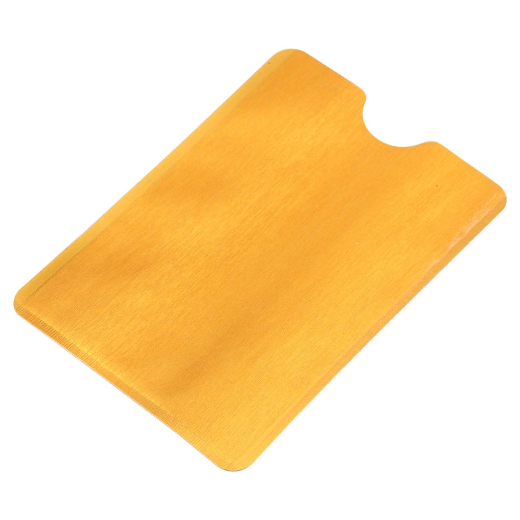 100 PCS Aluminum Foil Anti Theft RFID Blocking Sleeve Card Protector, Size: 9.1*6.3cm (Gold)
