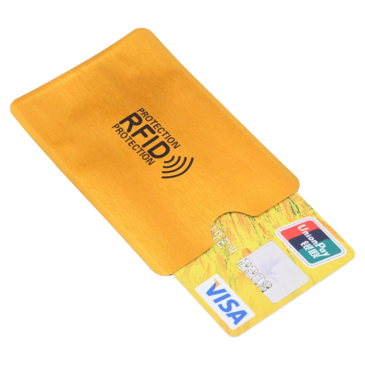 100 PCS Aluminum Foil Anti Theft RFID Blocking Sleeve Card Protector, Size: 9.1*6.3cm (Gold)