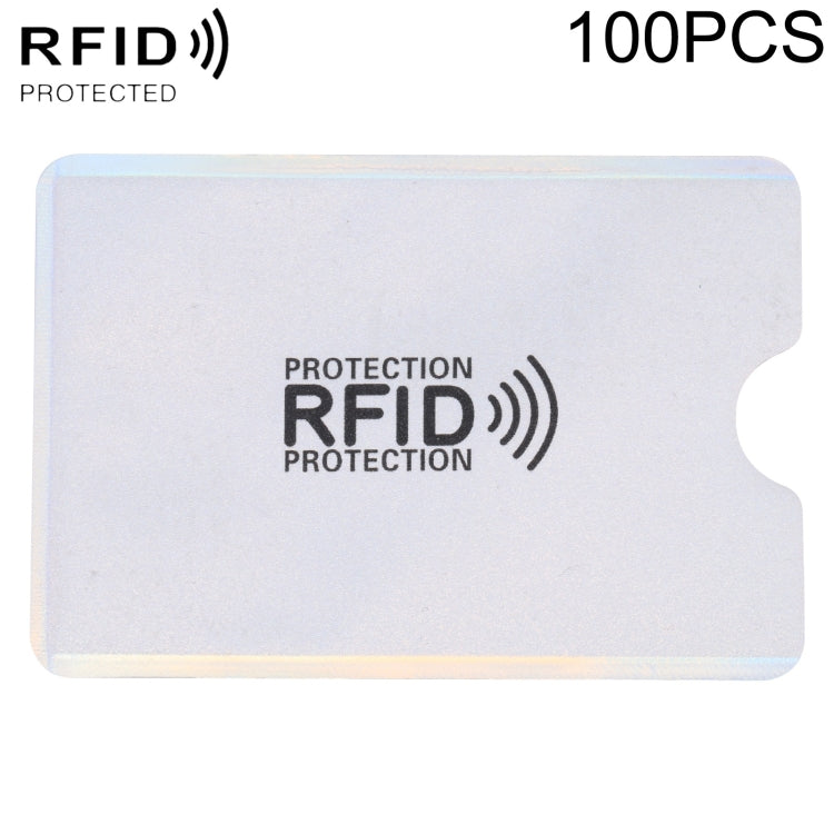 100 PCS Aluminum Foil Anti Theft RFID Blocking Sleeve Card Protector, Size: 9.1*6.3cm (Silver)