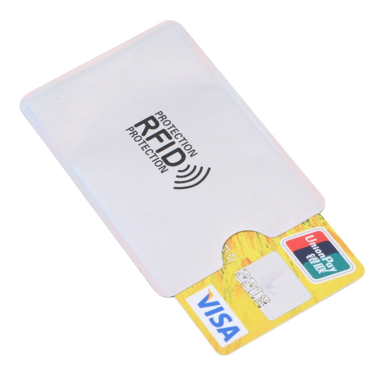 100 PCS Aluminum Foil Anti Theft RFID Blocking Sleeve Card Protector, Size: 9.1*6.3cm (Silver)