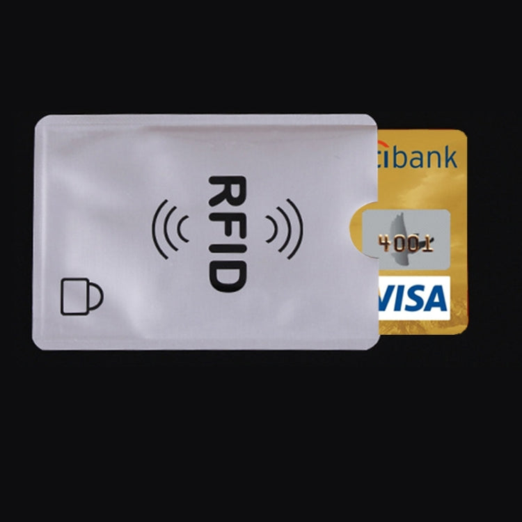 100 PCS Aluminum Foil Card Protective Cover Case RFID Blocking Safety Shield Identity Sleeves Cards Bag, Size: 9.1*6.3cm