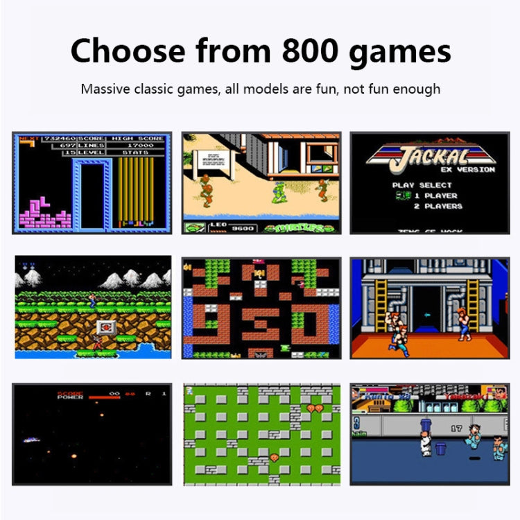 MK800 3.0 inch Macaron Mini Retro Classic Handheld Game Console for Kids Built-in 800 Games, Support AV Output (Pink)