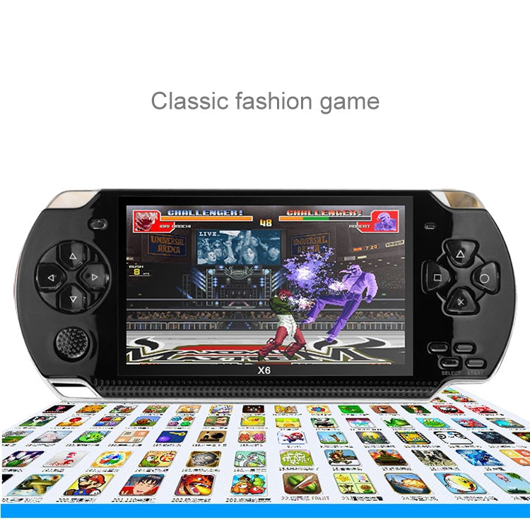 X6 4.3 inch Screen Retro Portable Game Console with 3MP Camera, Built-in 10000 Games, Supports E-book / Recording / Music Playing / Video Playing(Black)