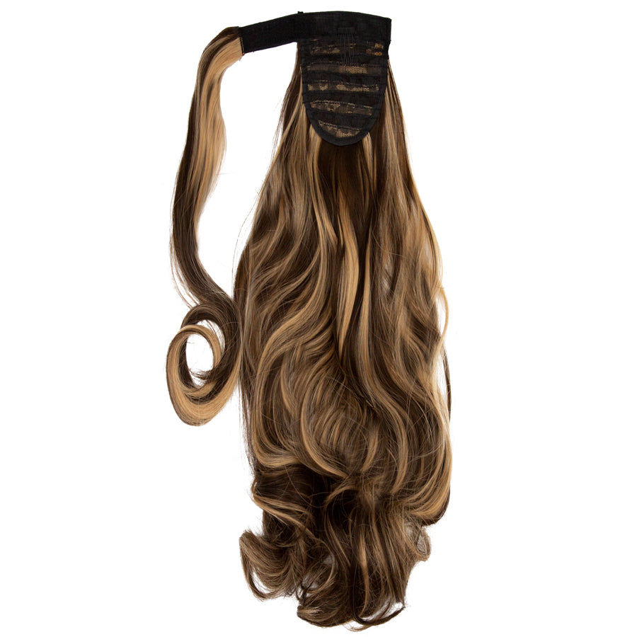 JBEXTESION LONG CURLY PONYTAIL with HIGHLINES  Heat Resistant Wrap Around Ponytail 27 INCH