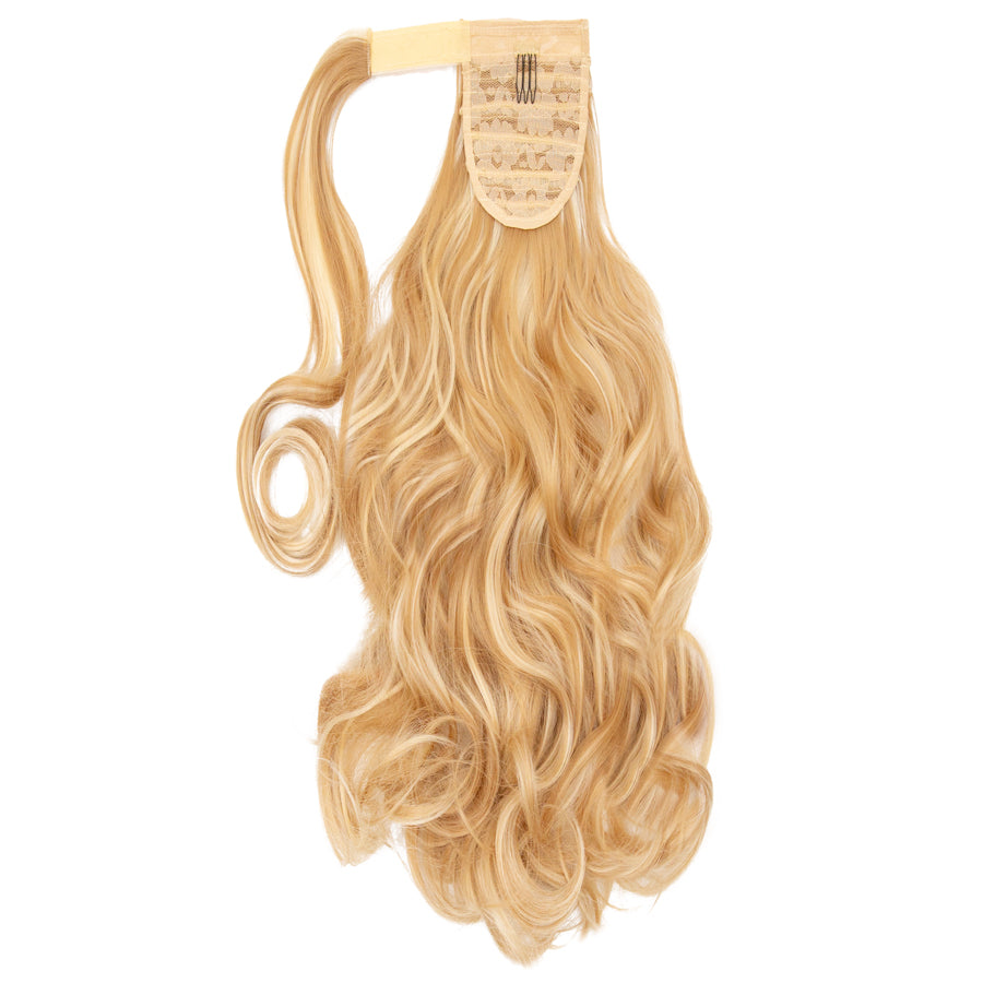 JBEXTESION LONG CURLY PONYTAIL with HIGHLINES  Heat Resistant Wrap Around Ponytail 27 INCH