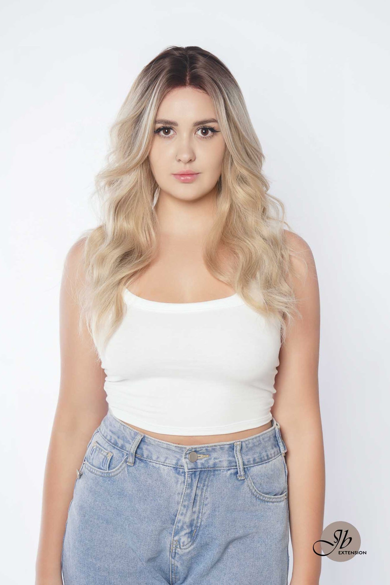 JBEXTENSION 22 Inches Body Wave Mix Blonde Pre-Cut Frontlace Glueless Wig CLAIRE M BLONDE