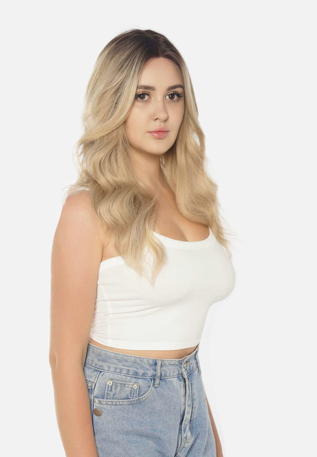 JBEXTENSION 22 Inches Body Wave Mix Blonde Pre-Cut Frontlace Glueless Wig CLAIRE M BLONDE