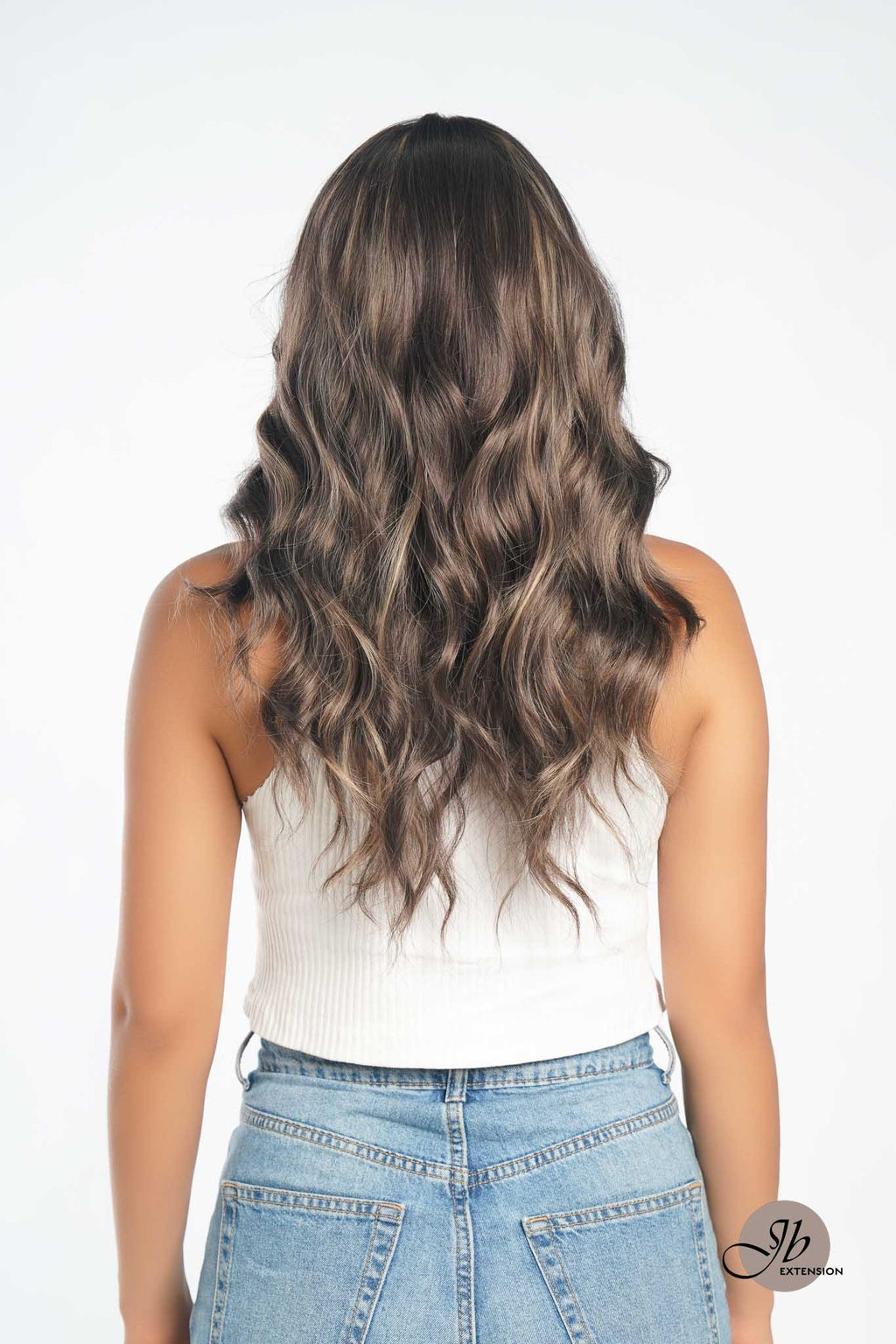 JBEXTENSION 22 Inches Body Wave Brown With Highlight Pre-Cut Frontlace Glueless Wig CLAIRE LACE M