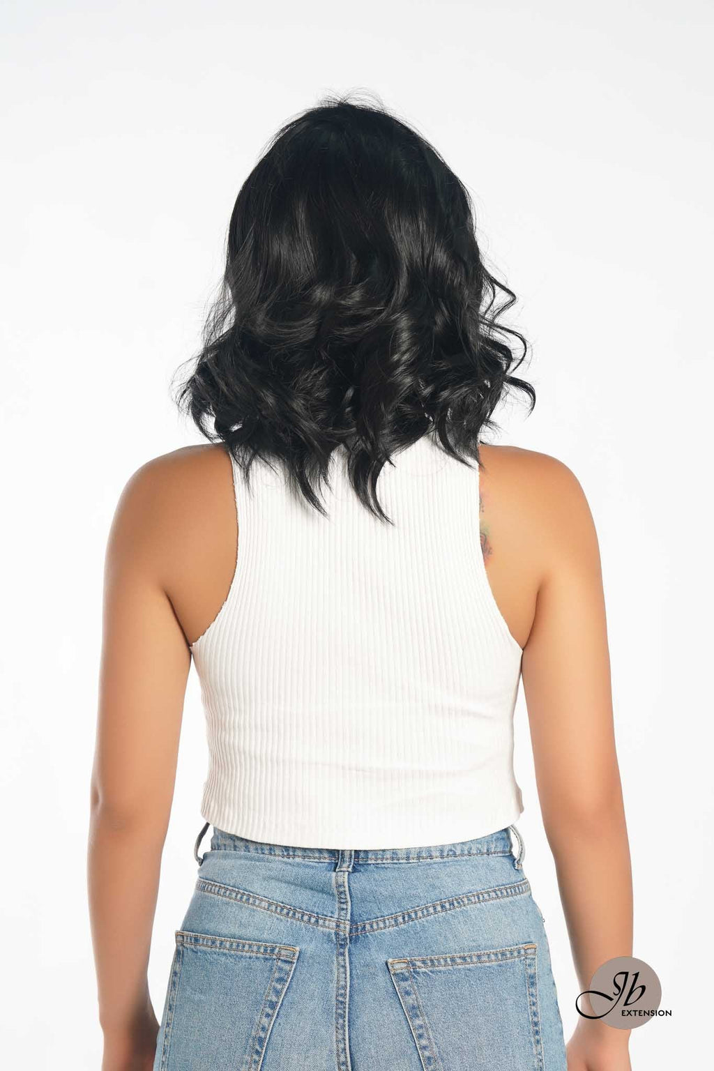 JBEXTENSION 10 Inches Jet Black Curly Lace Front Wig.Pre Plucked 13*3 HD Transparent Lace Frontal Handmade Futura Fiber Swiss Lace Synthetic Fiber Glueless Wig JADOR BLACK