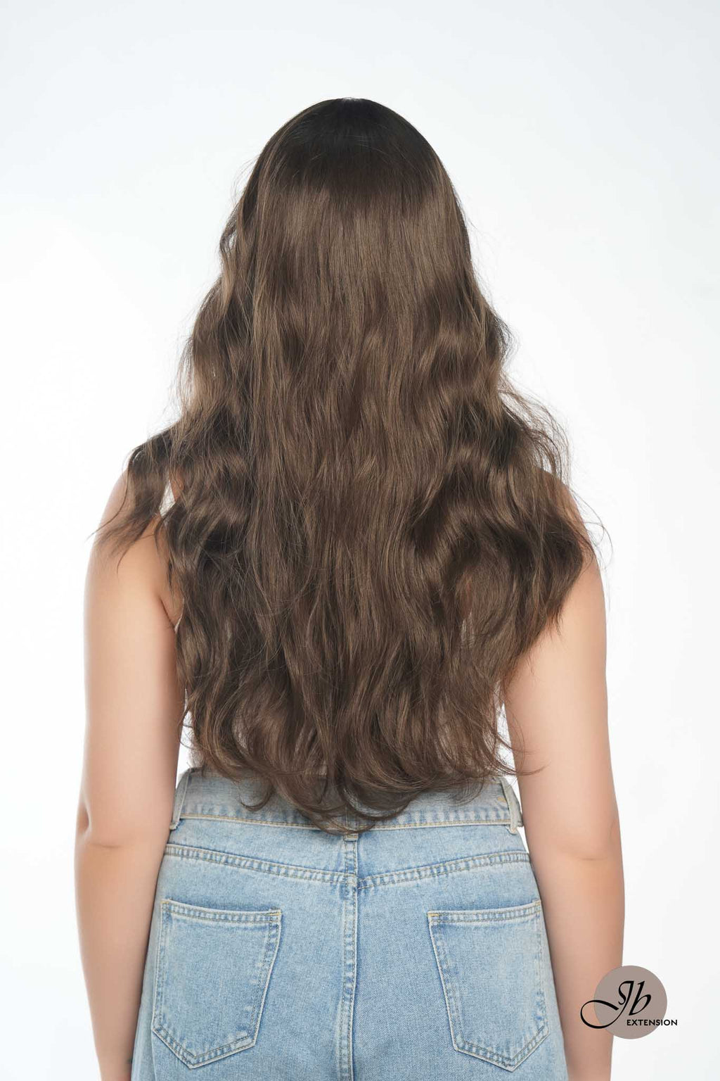 JBEXTENSION 24 Inches Cold Brown Body Wave Wig With Cute Bangs NINI