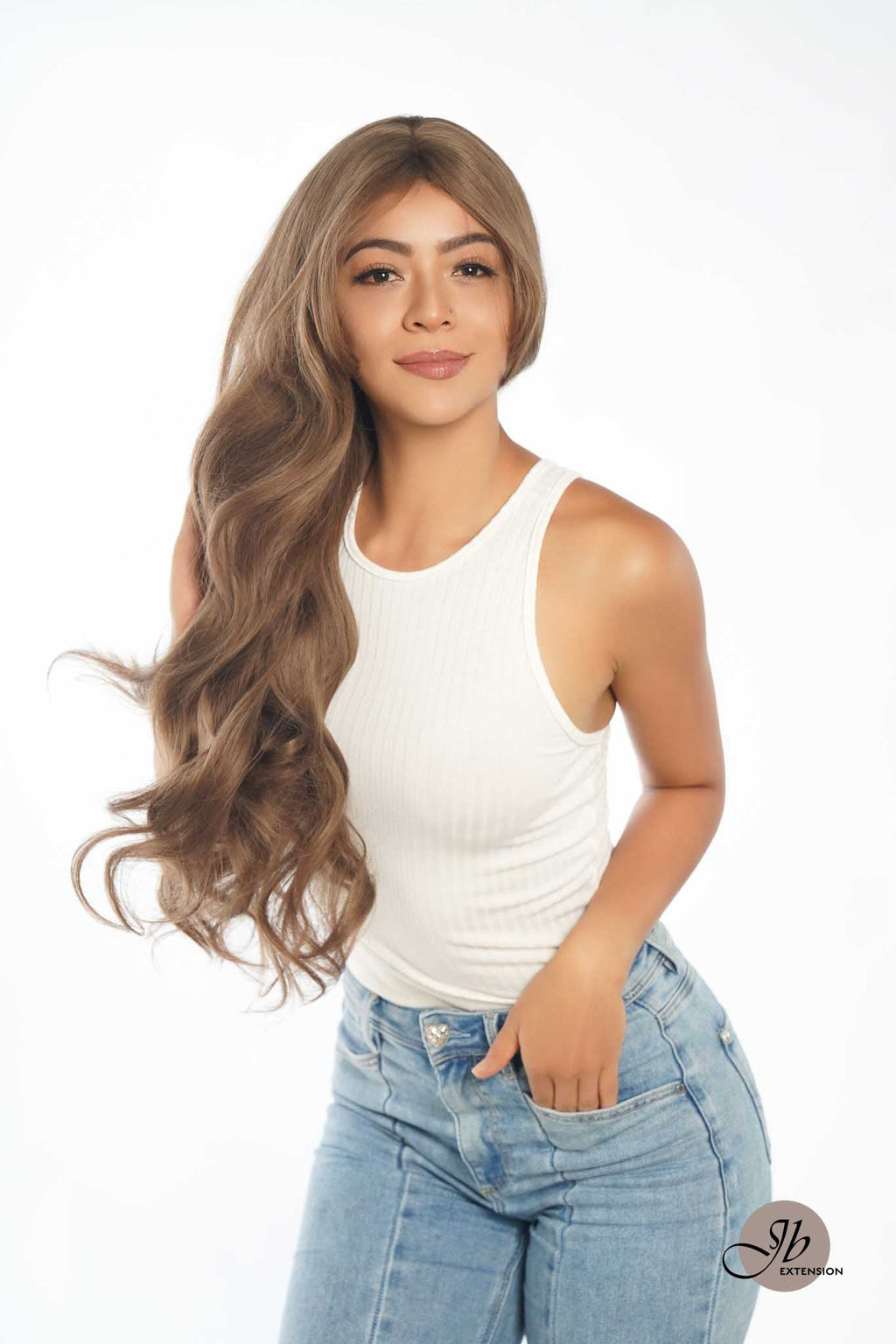 JBEXTENSION 26 Inches Long Curly Light Brown Wig JUDY LIGHT BROWN