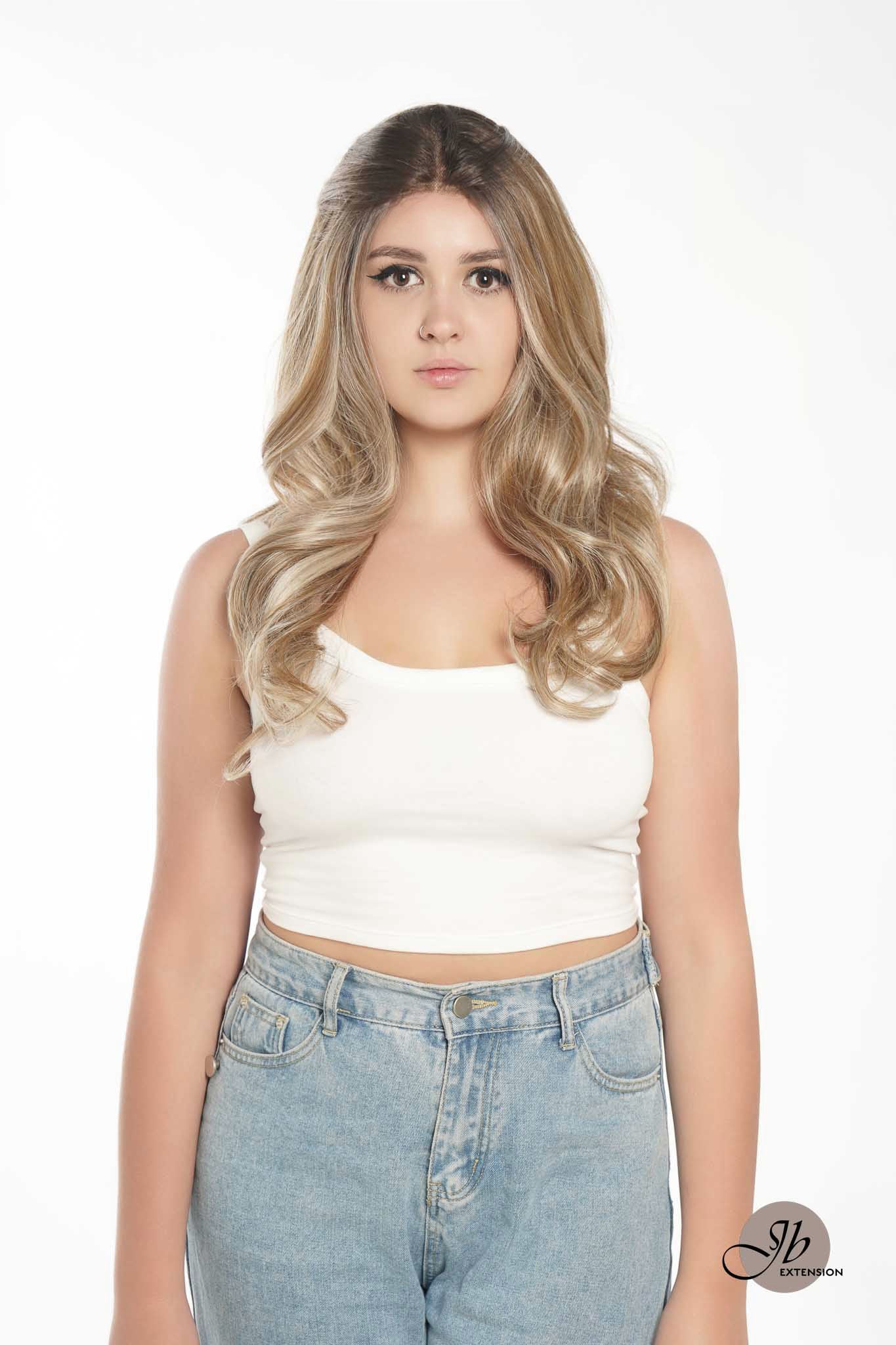 JBEXTENSION 25 Inches Mix Blonde Curly Free Part Pre-Cut Frontlace Glueless Wig EASTER