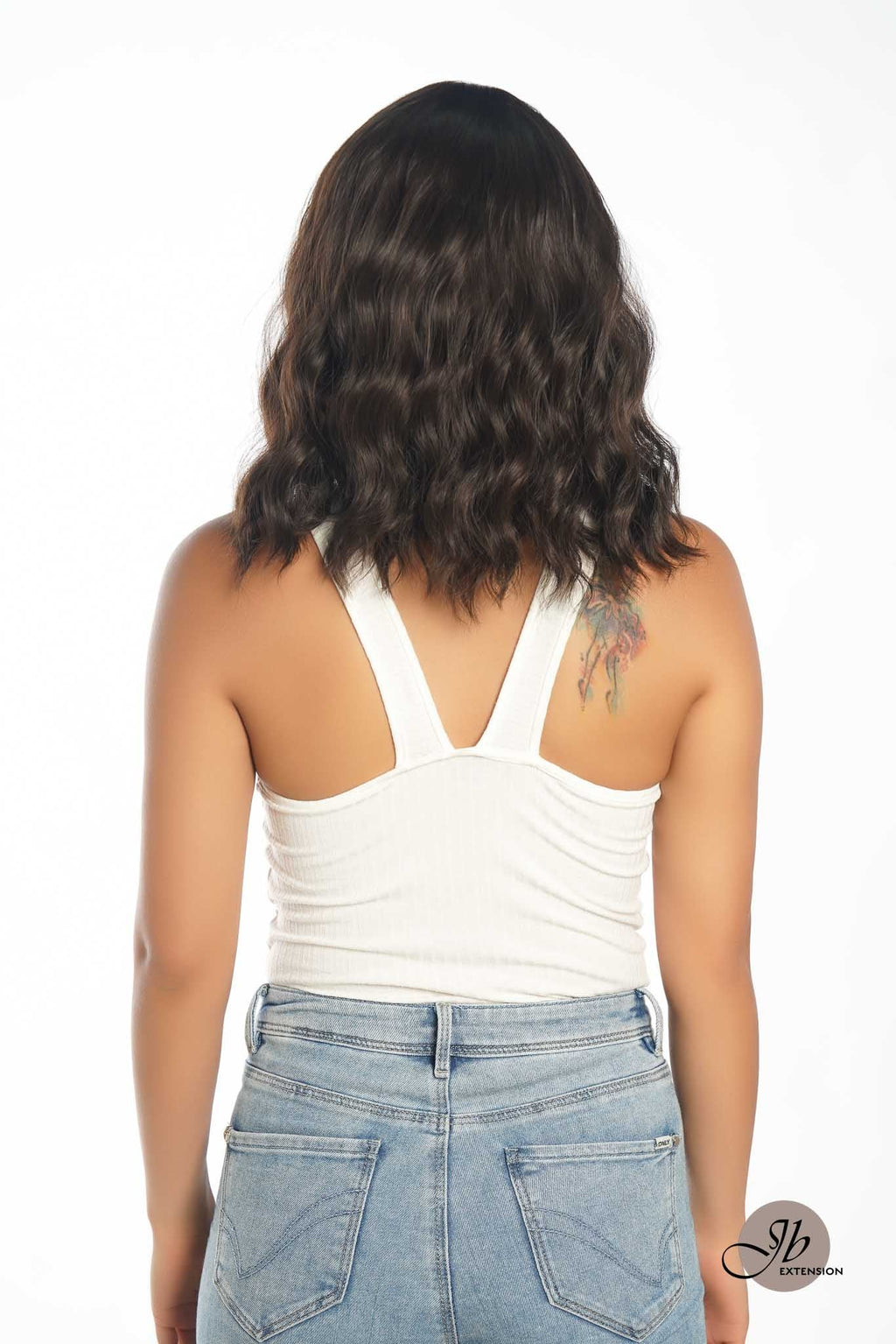 JBEXTENSION 14 Inches Short Body Wave Natural Brown Wig JANET