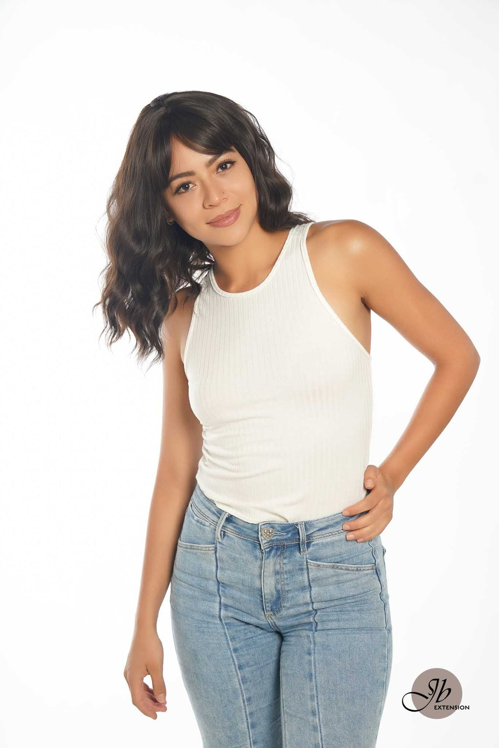 JBEXTENSION 14 Inches Short Body Wave Natural Brown Wig JANET