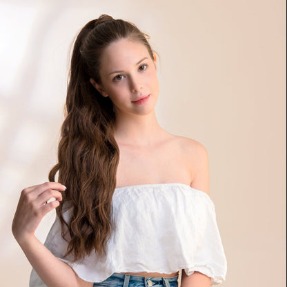 27" Body Wave Ponytail Clip-in Dark colour