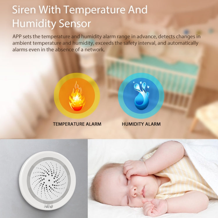 NEO NAS-AB02WT WiFi USB Siren Alarm with Temperature & Humidity Sensor
