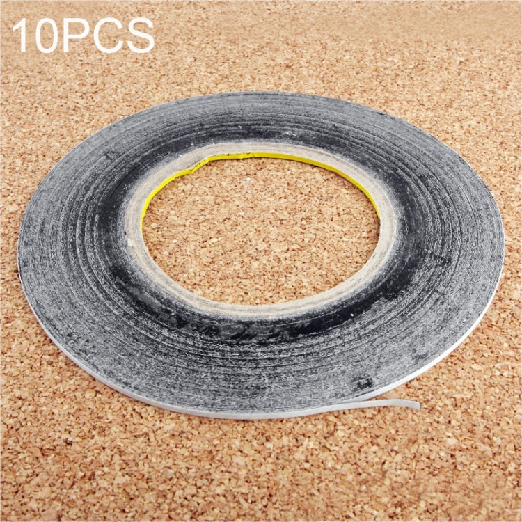 10 PCS 1mm Double Sided Adhesive Sticker Tape for Phone Touch Panel Repair, Length: 50m(Black)
