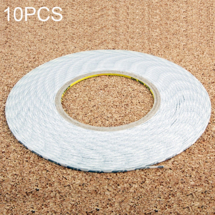 10 PCS 1mm Double Sided Adhesive Sticker Tape for Phone Touch Panel Repair, Length: 50m(White)