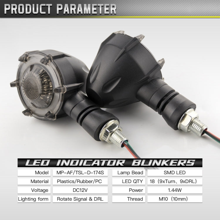 1 Pair Motorcycles Universal Rotating LED Dual-color Flow Turn Signal Light(Amber Yellow Light + Blue Light)