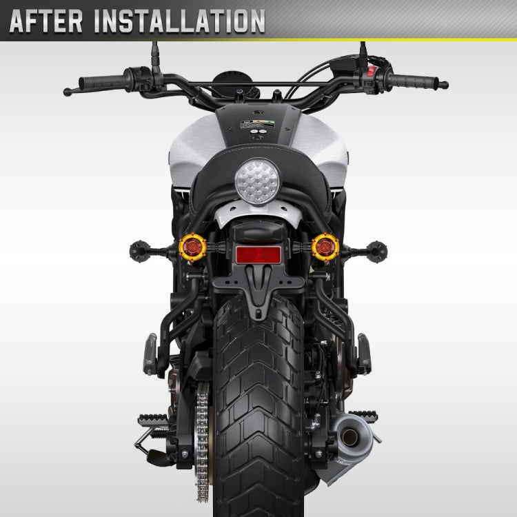 1 Pair Motorcycles Universal Rotating LED Dual-color Flow Turn Signal Light(Amber Yellow Light + Red Light)