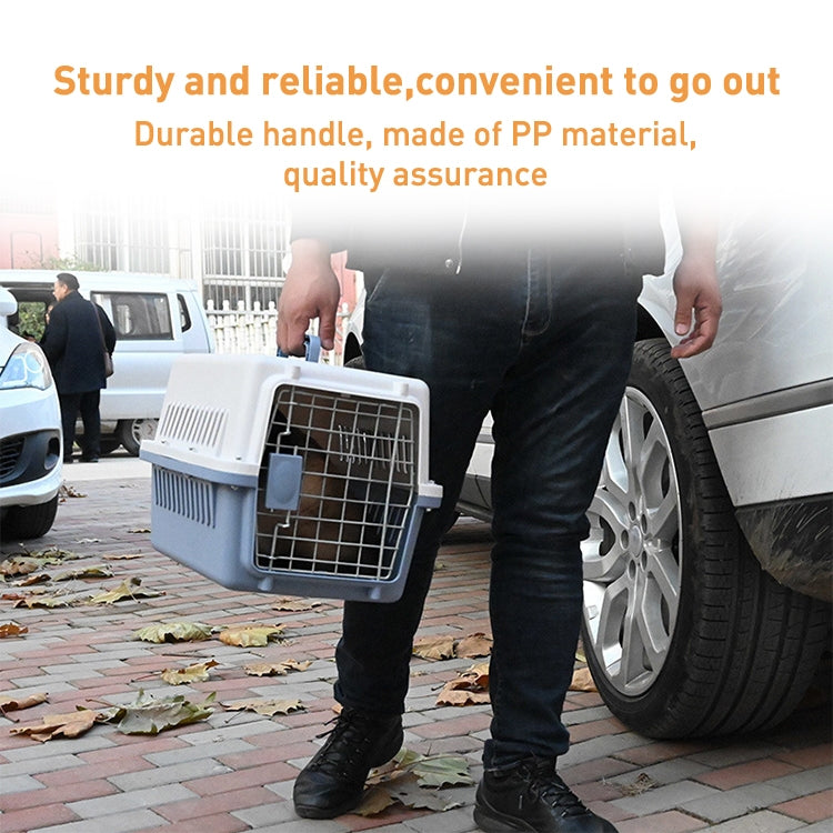 Pet Aviation Box Portable Travel Cat Cage Small Dog Air Transport Box 48x32x30cm(Orange)