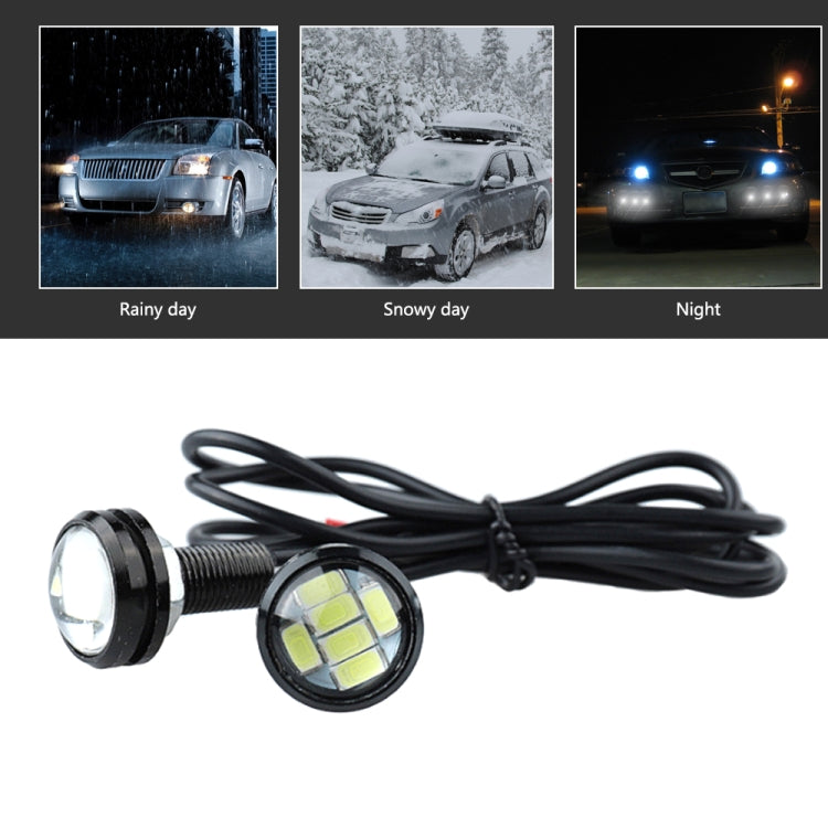 10 PCS 23mm 6LEDs SMD-5730 DC9-80V Motorcycle Eagle Eye Light(White Light)