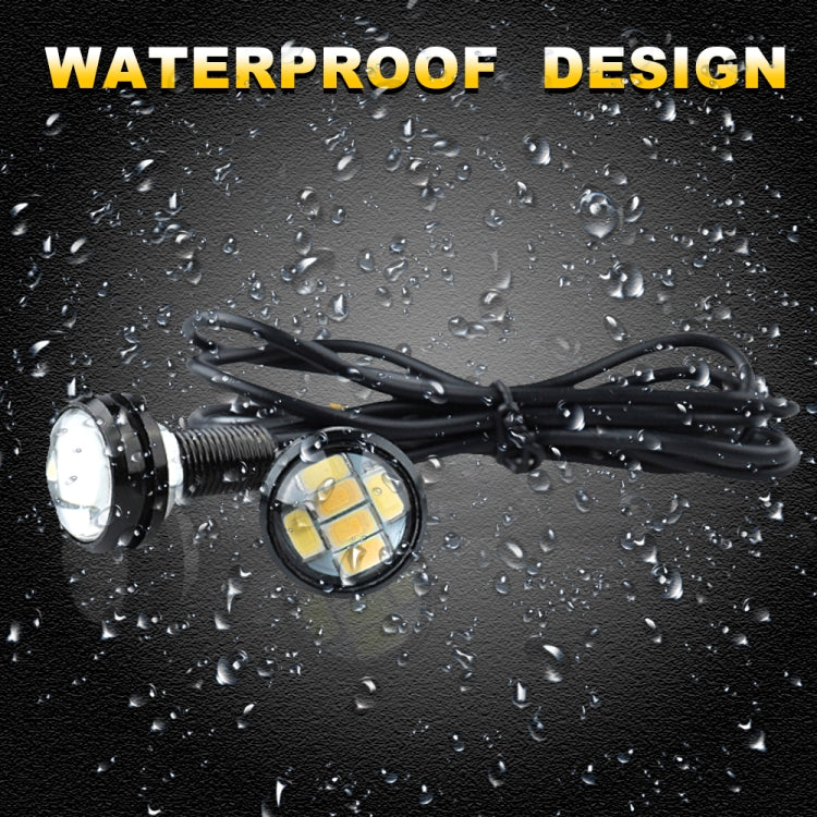 10 PCS 23mm 6LEDs SMD-5730 DC9-80V Motorcycle Eagle Eye Light(White and Yellow Light)