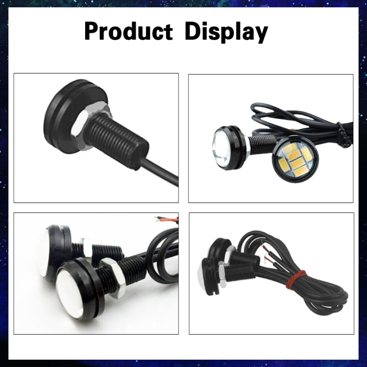 10 PCS 23mm 6LEDs SMD-5730 DC9-80V Motorcycle Eagle Eye Light(White and Yellow Light)