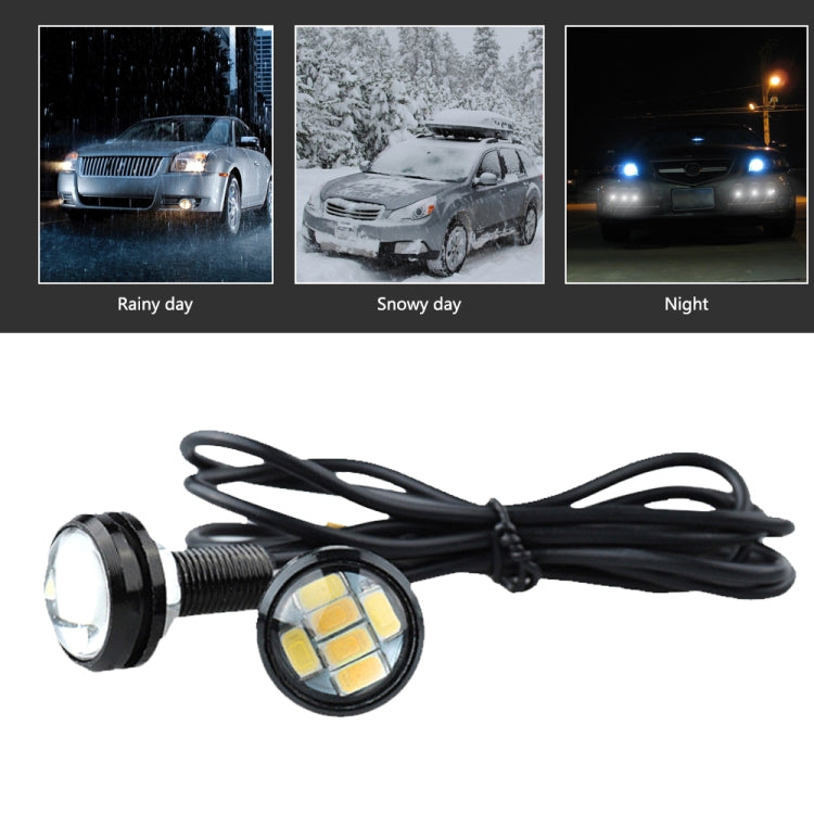 10 PCS 23mm 6LEDs SMD-5730 DC9-80V Motorcycle Eagle Eye Light(White and Yellow Light)