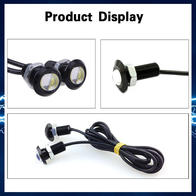 10 PCS 18mm 1.5W DC9-80V Motorcycle Eagle Eye Light Single Lens(White Light)
