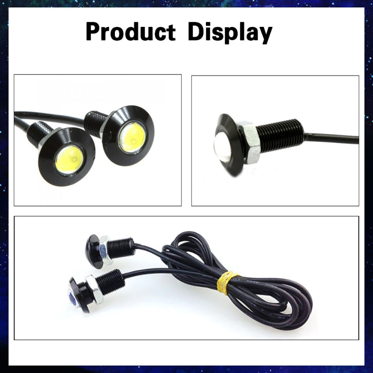 10 PCS 23mm 1.5W DC9-80V Motorcycle Eagle Eye Light Single Lens(White Light)