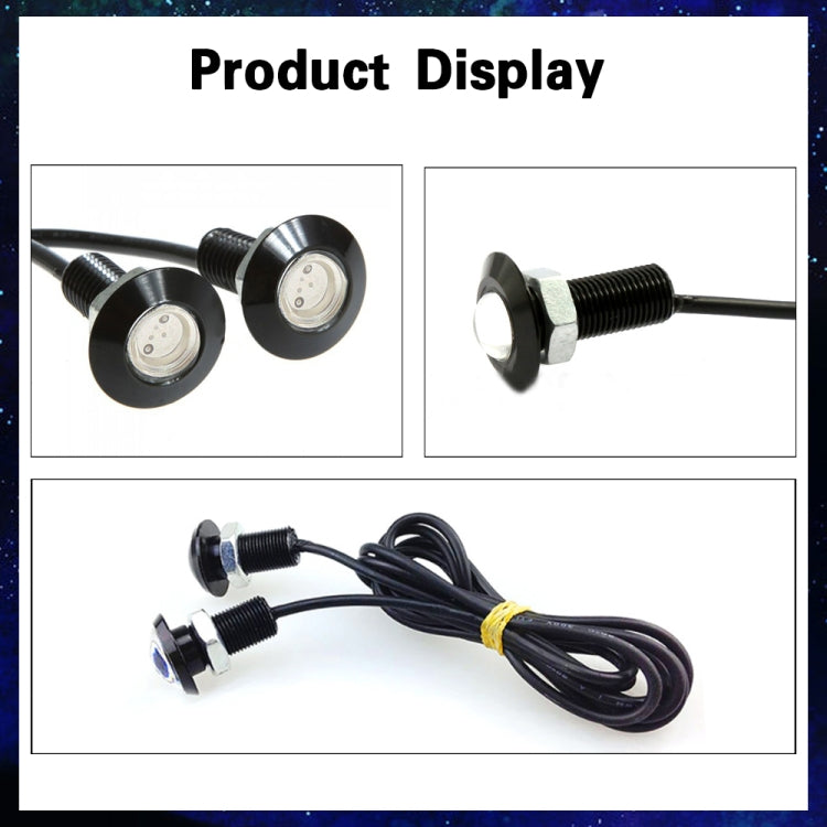 10 PCS 23mm 1.5W DC9-80V Motorcycle Eagle Eye Light Single Lens(Red Light)