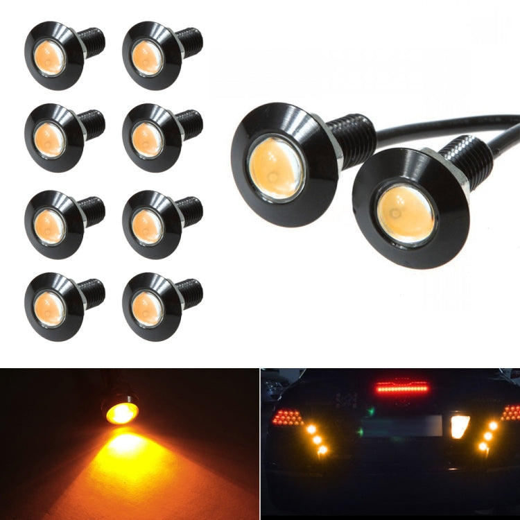 10 PCS 23mm 1.5W DC9-80V Motorcycle Eagle Eye Light Single Lens(Yellow Light)