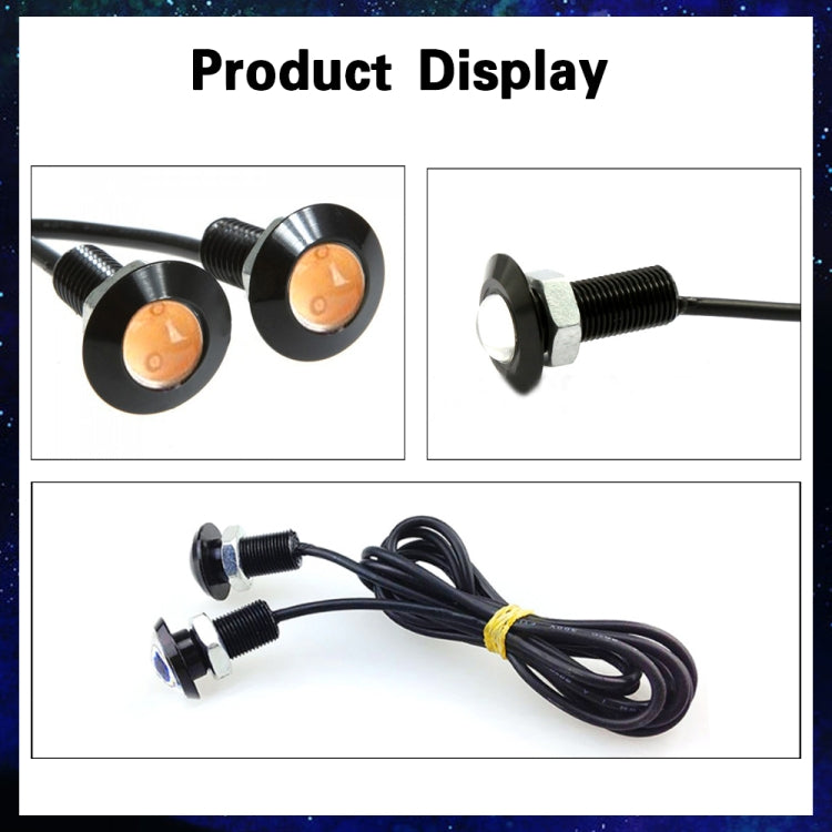 10 PCS 23mm 1.5W DC9-80V Motorcycle Eagle Eye Light Single Lens(Yellow Light)