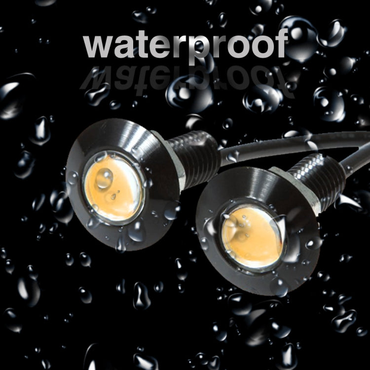 10 PCS 23mm 1.5W DC9-80V Motorcycle Eagle Eye Light Single Lens(Yellow Light)