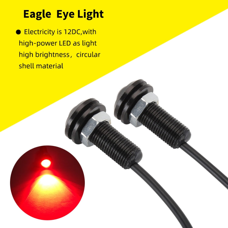 10 PCS 18mm 1.5W DC9-80V Motorcycle Eagle Eye Light Double Lens(Red Light)