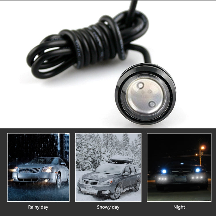 10 PCS 18mm 1.5W DC9-80V Motorcycle Eagle Eye Light Double Lens(Red Light)