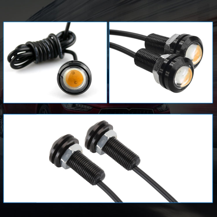 10 PCS 18mm 1.5W DC9-80V Motorcycle Eagle Eye Light Double Lens(Yellow Light)